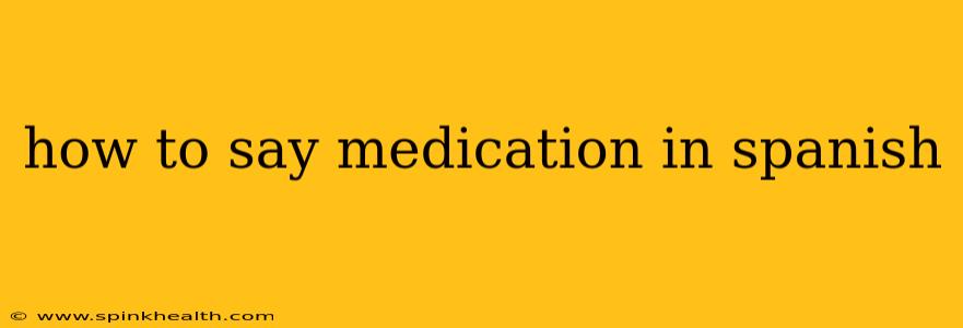 how to say medication in spanish