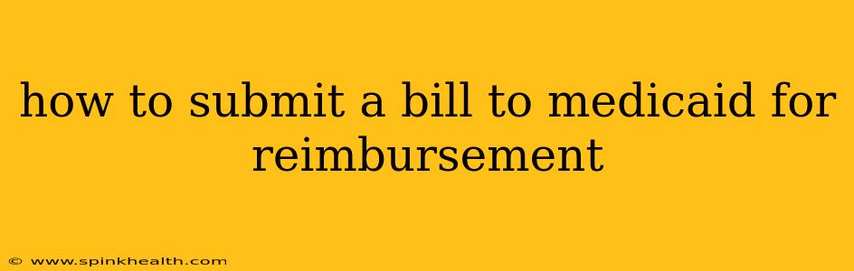 how to submit a bill to medicaid for reimbursement