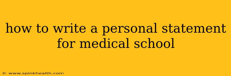 how to write a personal statement for medical school