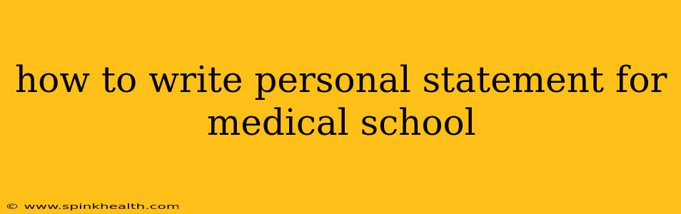how to write personal statement for medical school