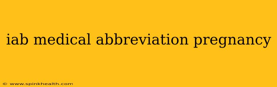 iab medical abbreviation pregnancy