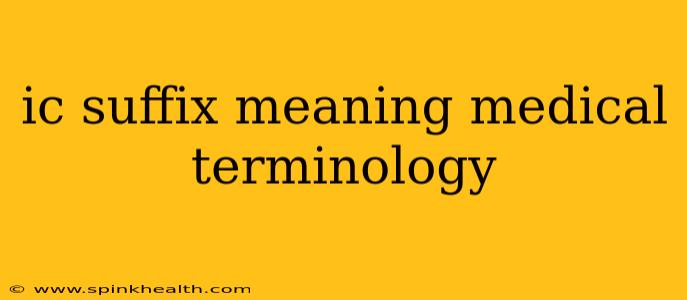 ic suffix meaning medical terminology