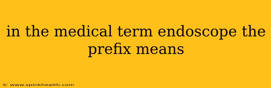 in the medical term endoscope the prefix means