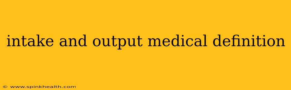 intake and output medical definition