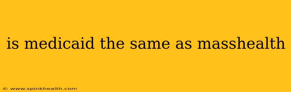 is medicaid the same as masshealth