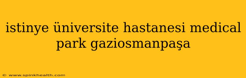 istinye üniversite hastanesi medical park gaziosmanpaşa