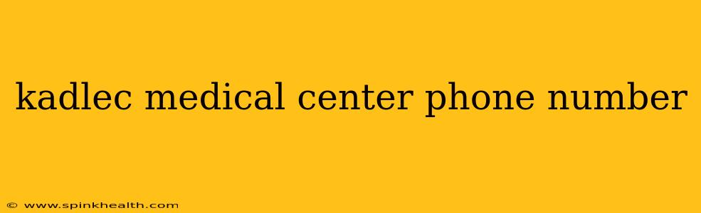 kadlec medical center phone number