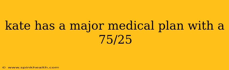 kate has a major medical plan with a 75/25