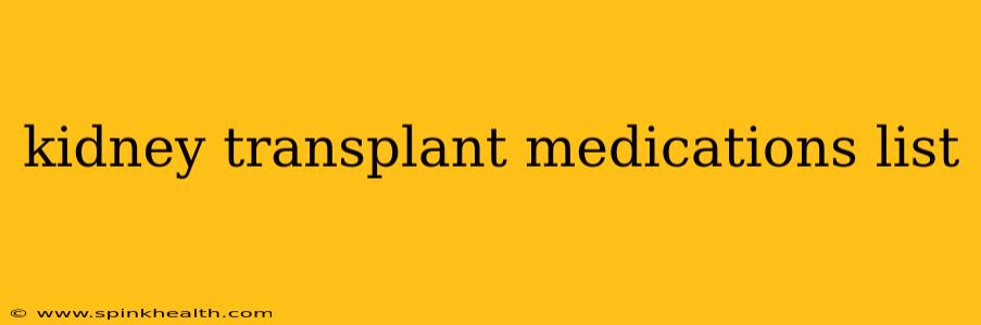 kidney transplant medications list