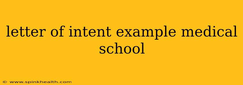 letter of intent example medical school