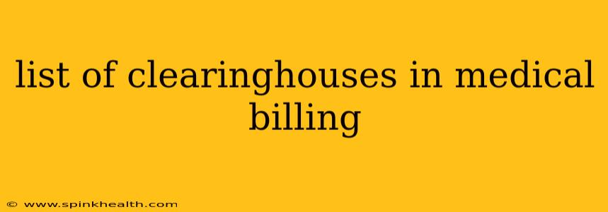 list of clearinghouses in medical billing
