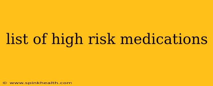 list of high risk medications