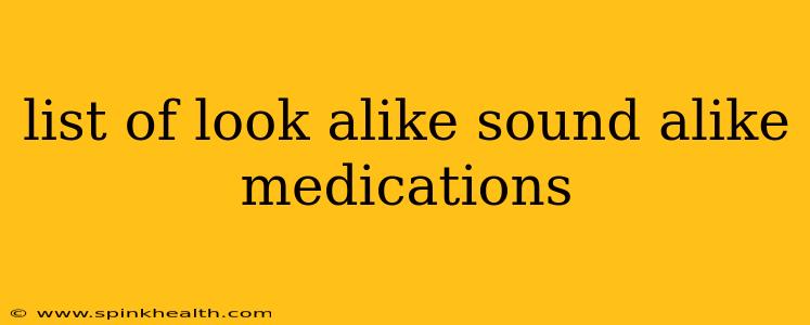 list of look alike sound alike medications