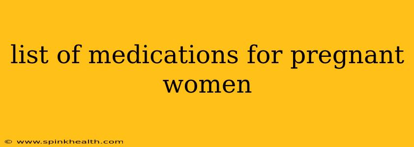 list of medications for pregnant women
