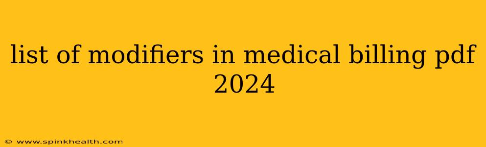 list of modifiers in medical billing pdf 2024