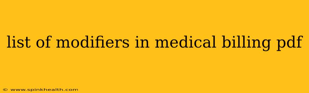 list of modifiers in medical billing pdf