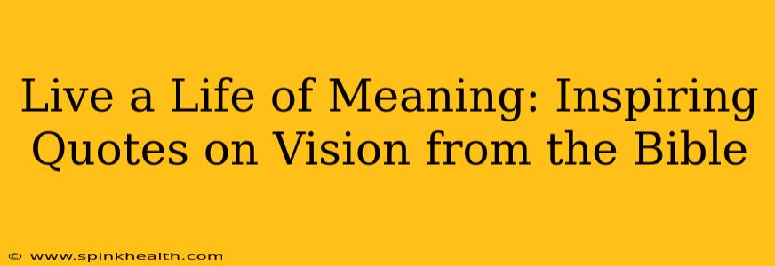 Live a Life of Meaning: Inspiring Quotes on Vision from the Bible