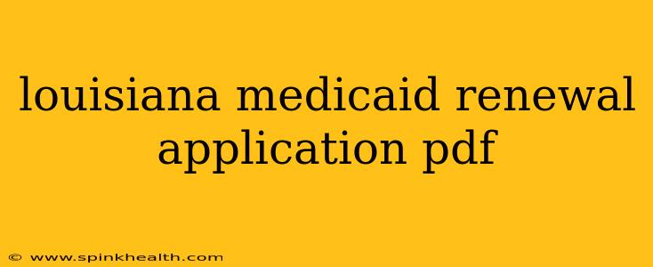 louisiana medicaid renewal application pdf