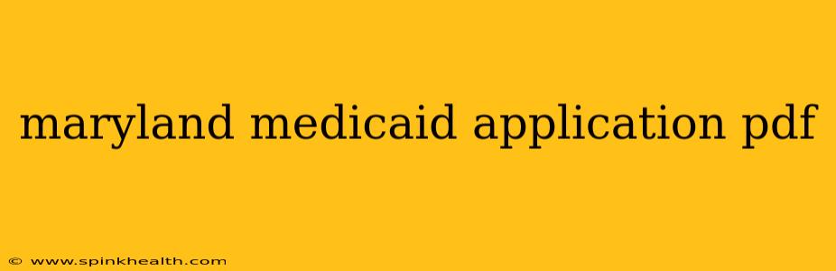 maryland medicaid application pdf