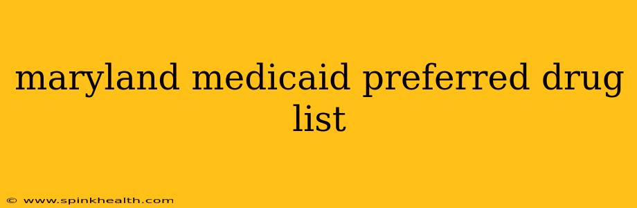 maryland medicaid preferred drug list