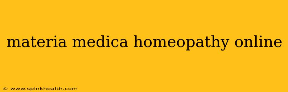materia medica homeopathy online