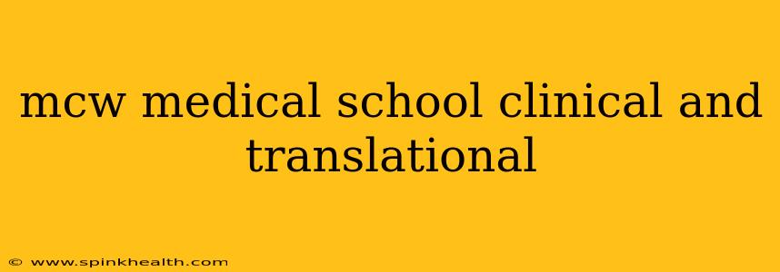 mcw medical school clinical and translational