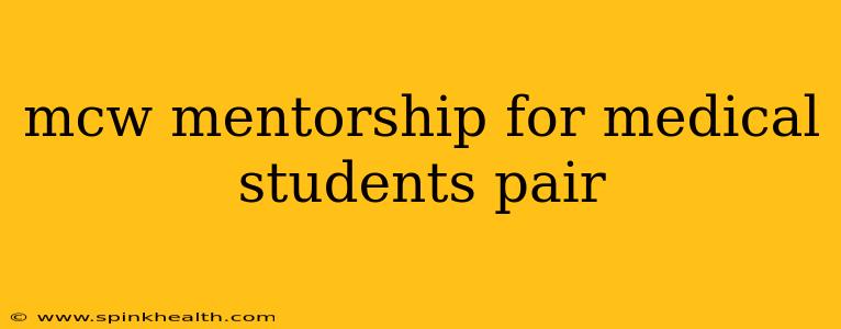 mcw mentorship for medical students pair