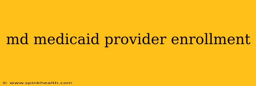 md medicaid provider enrollment
