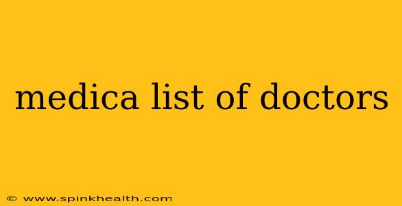 medica list of doctors