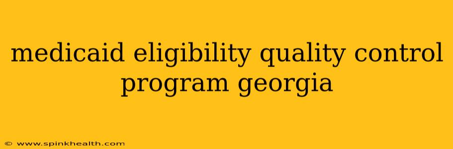 medicaid eligibility quality control program georgia