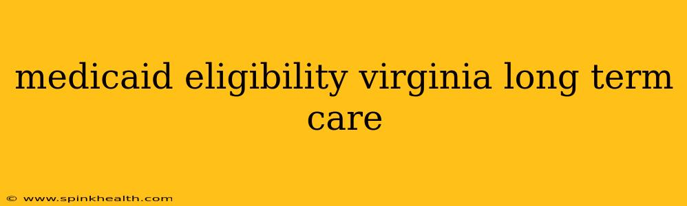 medicaid eligibility virginia long term care