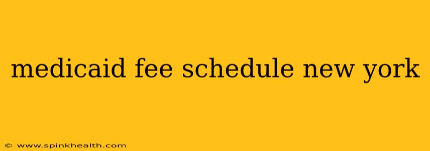 medicaid fee schedule new york