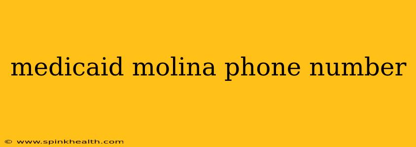 medicaid molina phone number