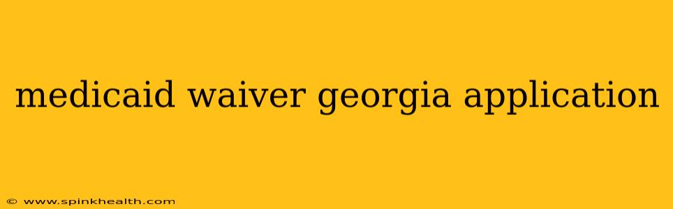 medicaid waiver georgia application