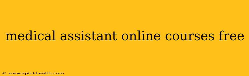 medical assistant online courses free