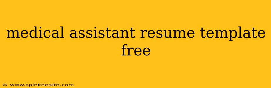 medical assistant resume template free