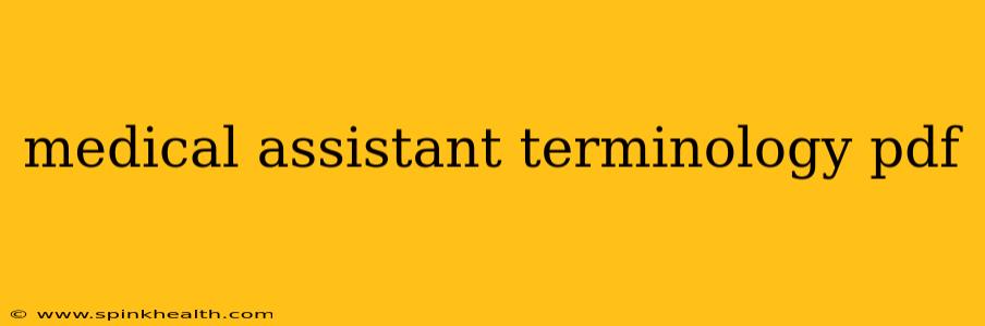 medical assistant terminology pdf