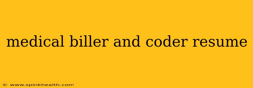 medical biller and coder resume