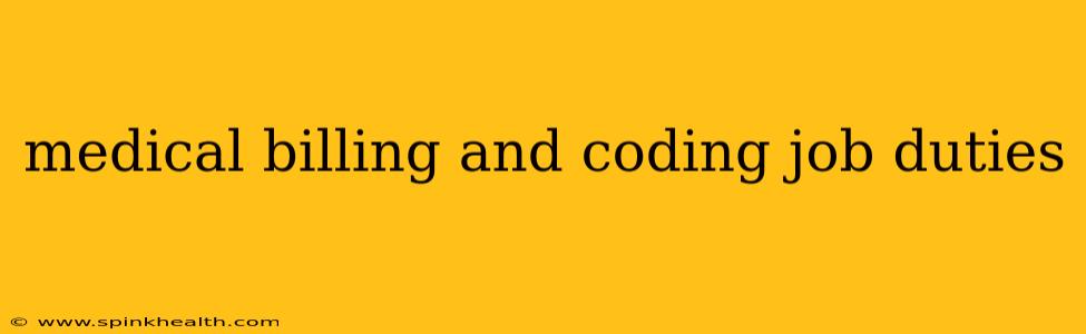 medical billing and coding job duties