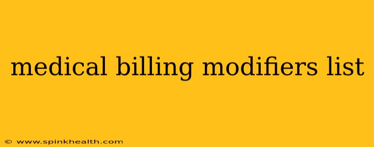 medical billing modifiers list