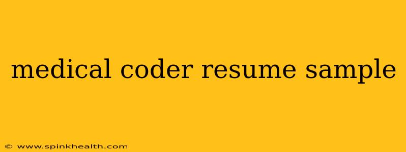 medical coder resume sample