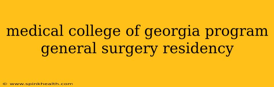 medical college of georgia program general surgery residency
