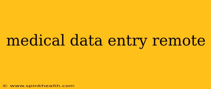 medical data entry remote