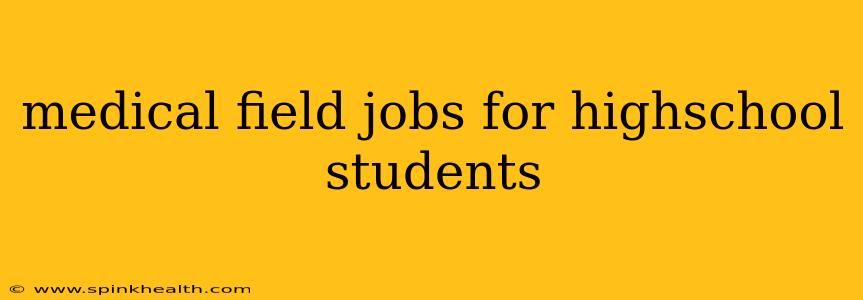 medical field jobs for highschool students