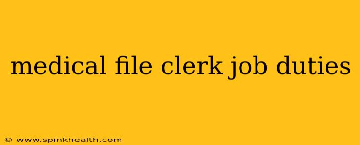 medical file clerk job duties