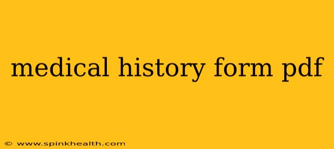 medical history form pdf