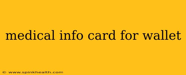medical info card for wallet