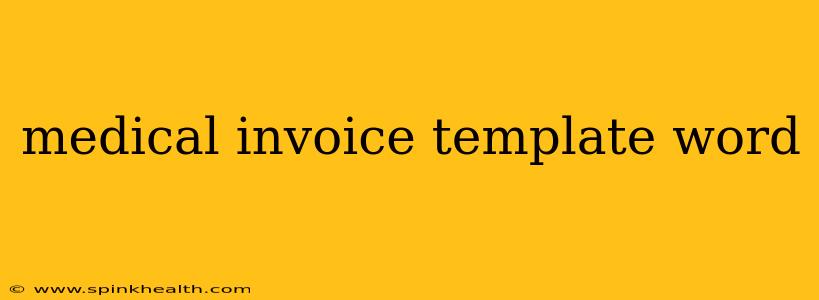 medical invoice template word