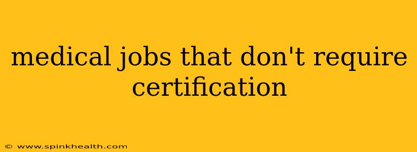 medical jobs that don't require certification