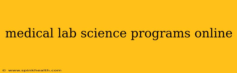 medical lab science programs online